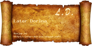 Later Dorina névjegykártya