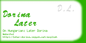 dorina later business card